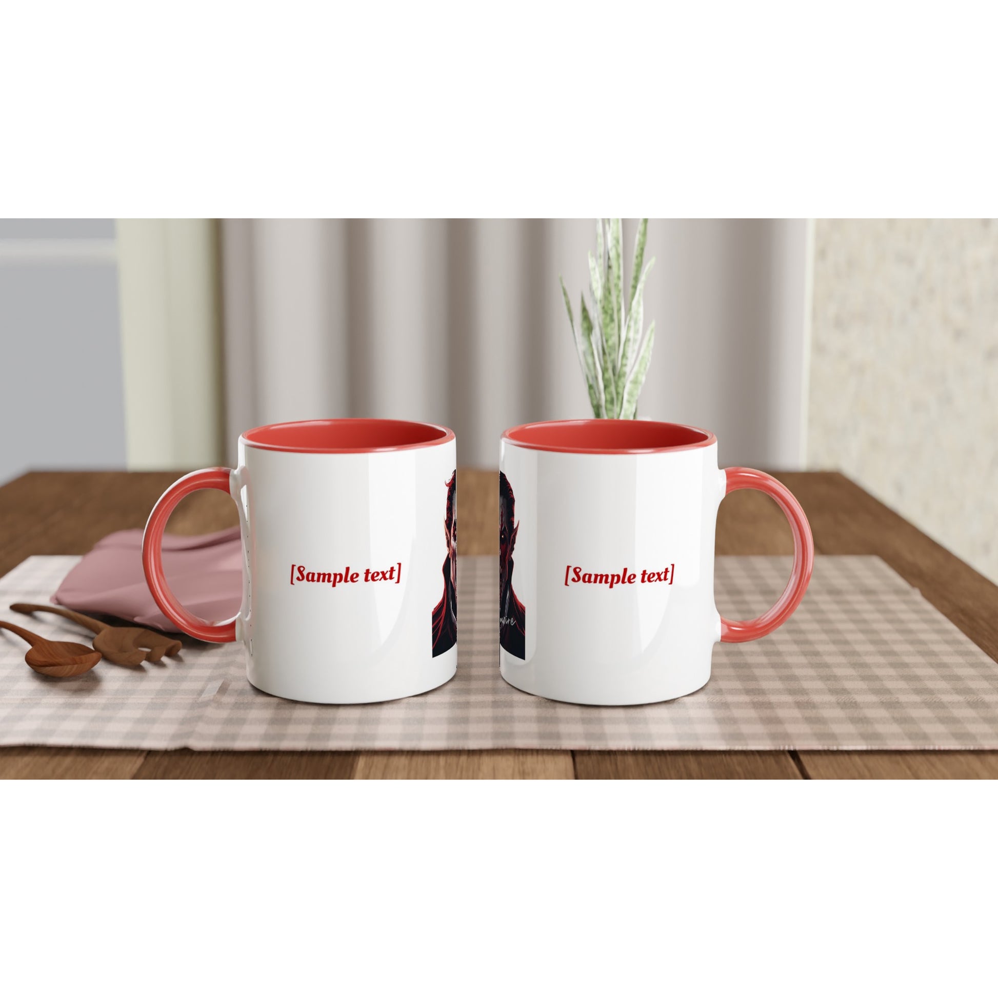 11oz ceramic mug with color inside vampire full face personalized