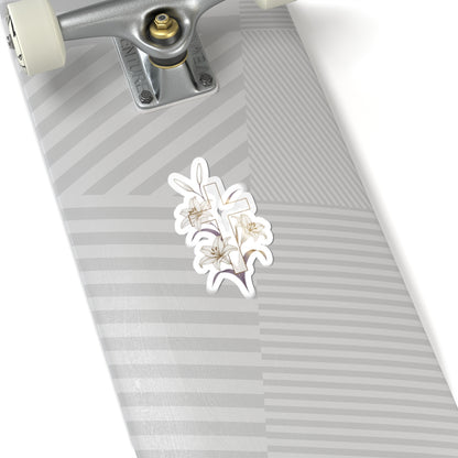 Golden Cross White Lilies Religious Christian product type