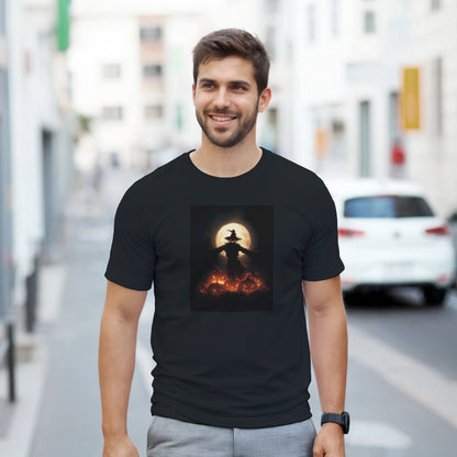 Spooky Scarecrow & Jack-O'-Lantern on a Heavyweight T-shirt