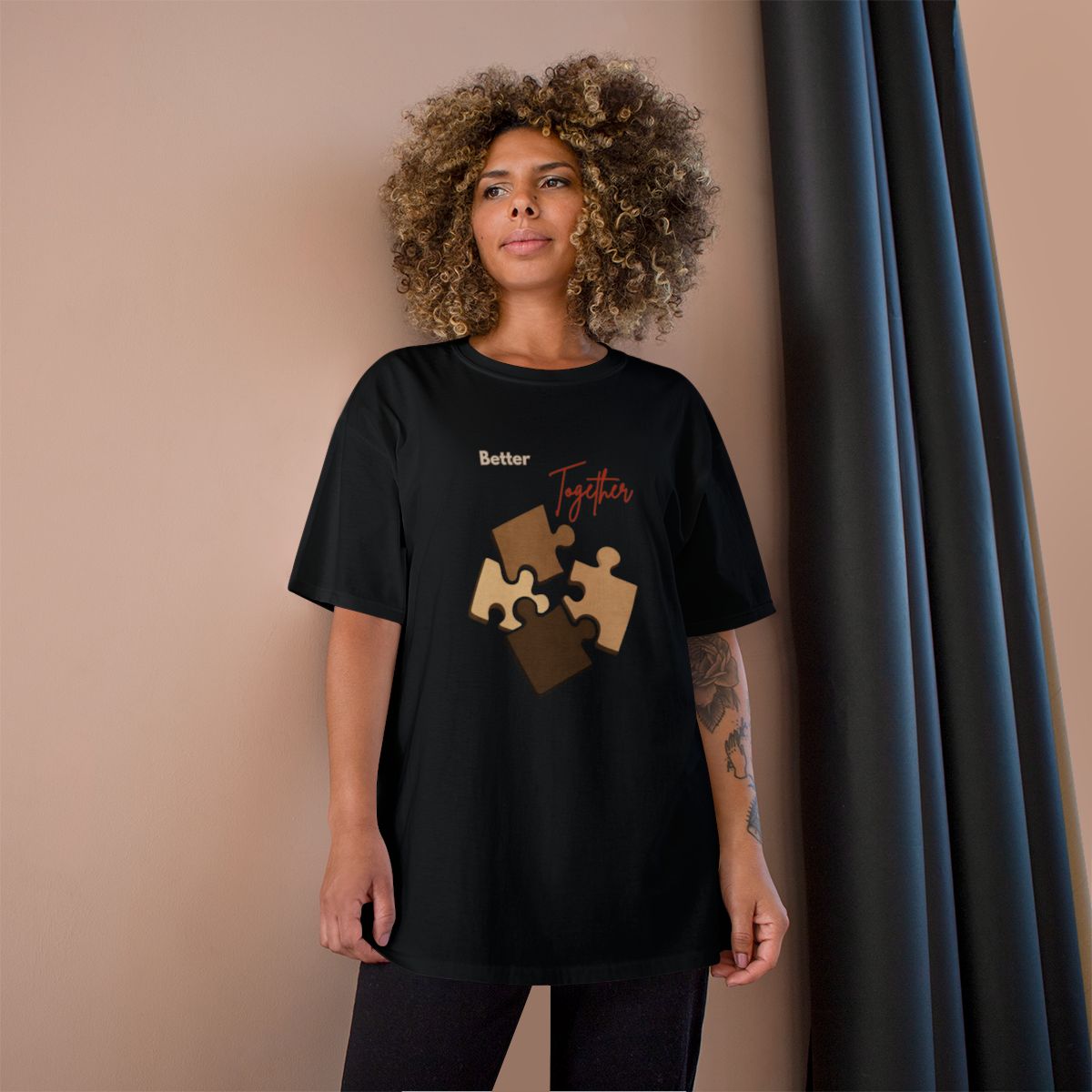 Better Together Jigsaw Puzzle Pieces Graphic Shirt