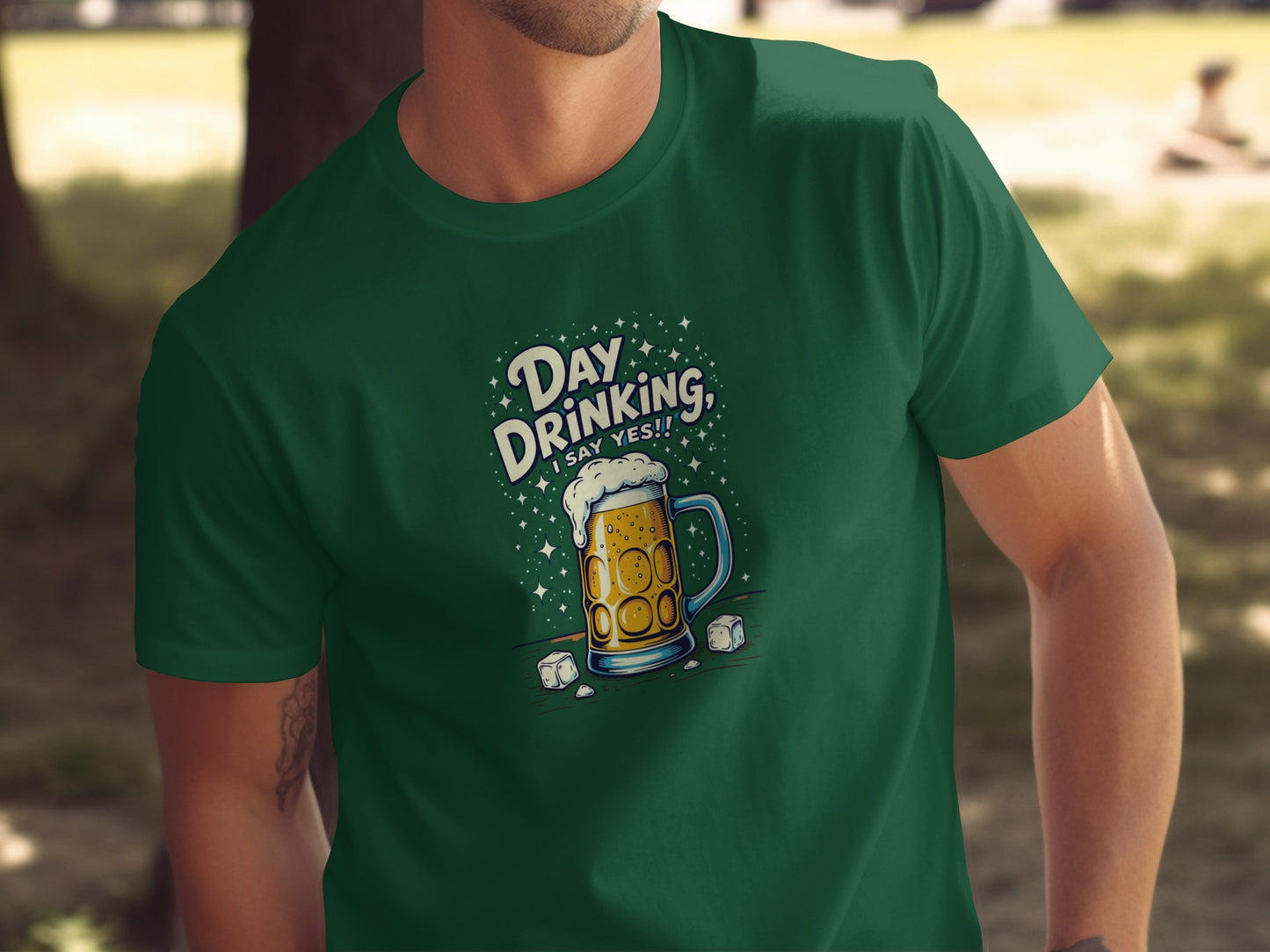 Day Drinking I Say Yes Illustrated T-Shirt Design