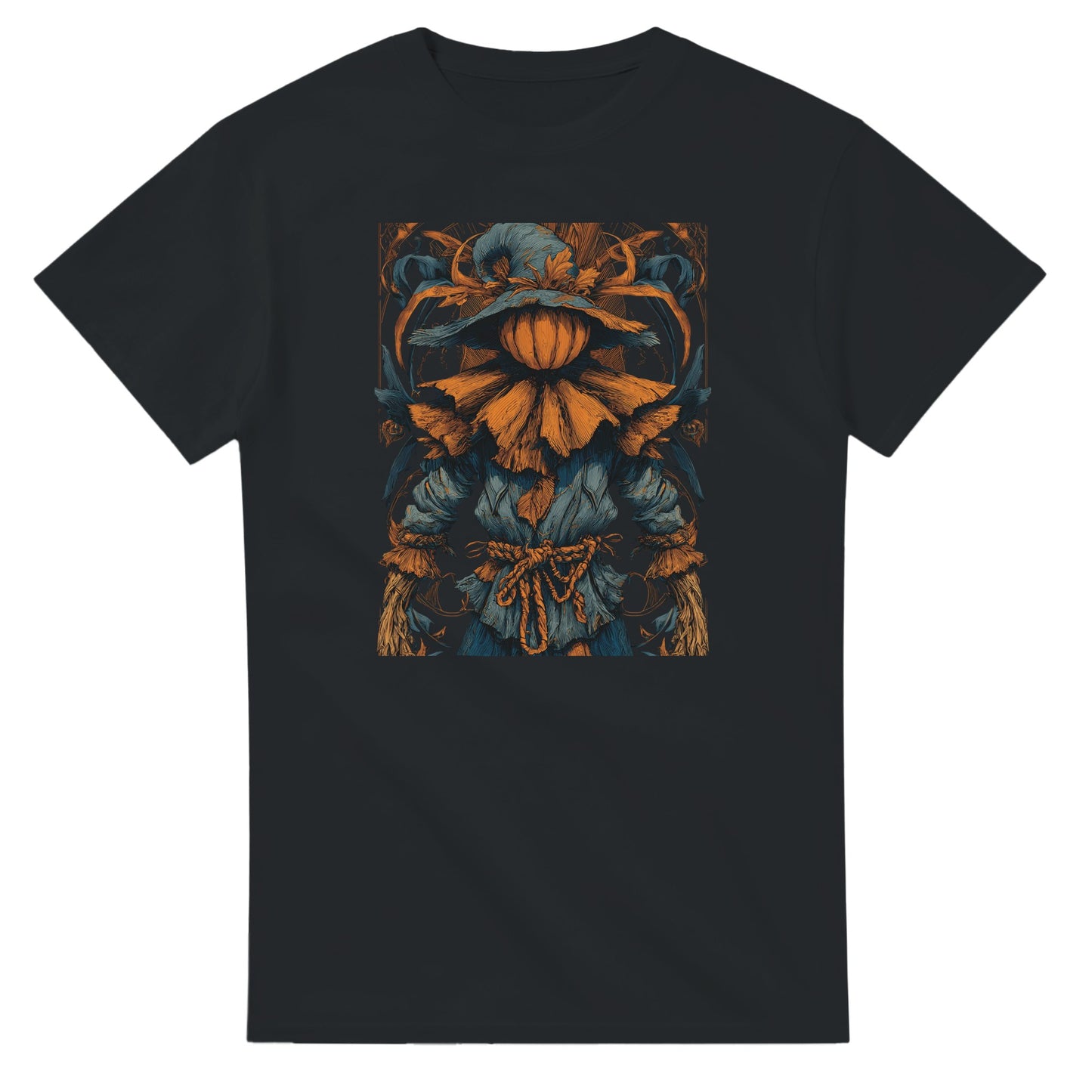 Autumn Harvest Scarecrow on a Heavyweight T-shirt