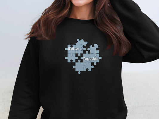 Better Together Puzzle Piece Graphic Sweatshirt