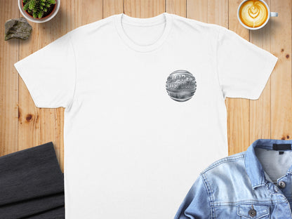 White t-shirt with circular Cooper Disposal logo on chest.