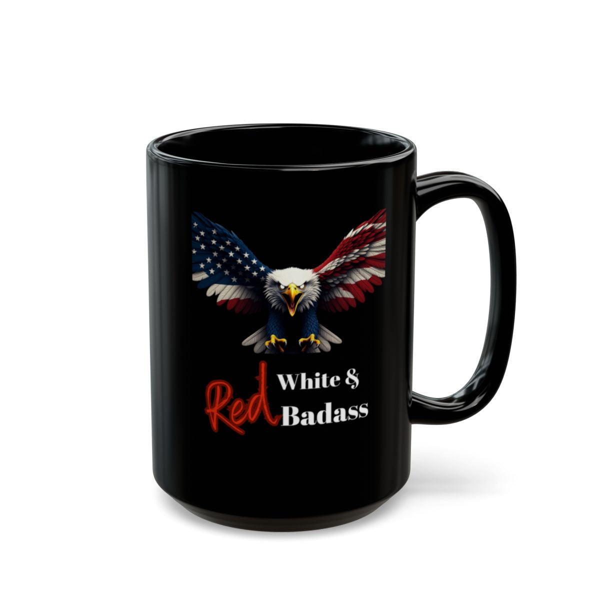 Red White and Badass Eagle Mug for Patriotic Spirit
