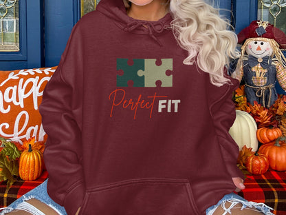 Perfect Fit Hoodie with Puzzle Piece Design