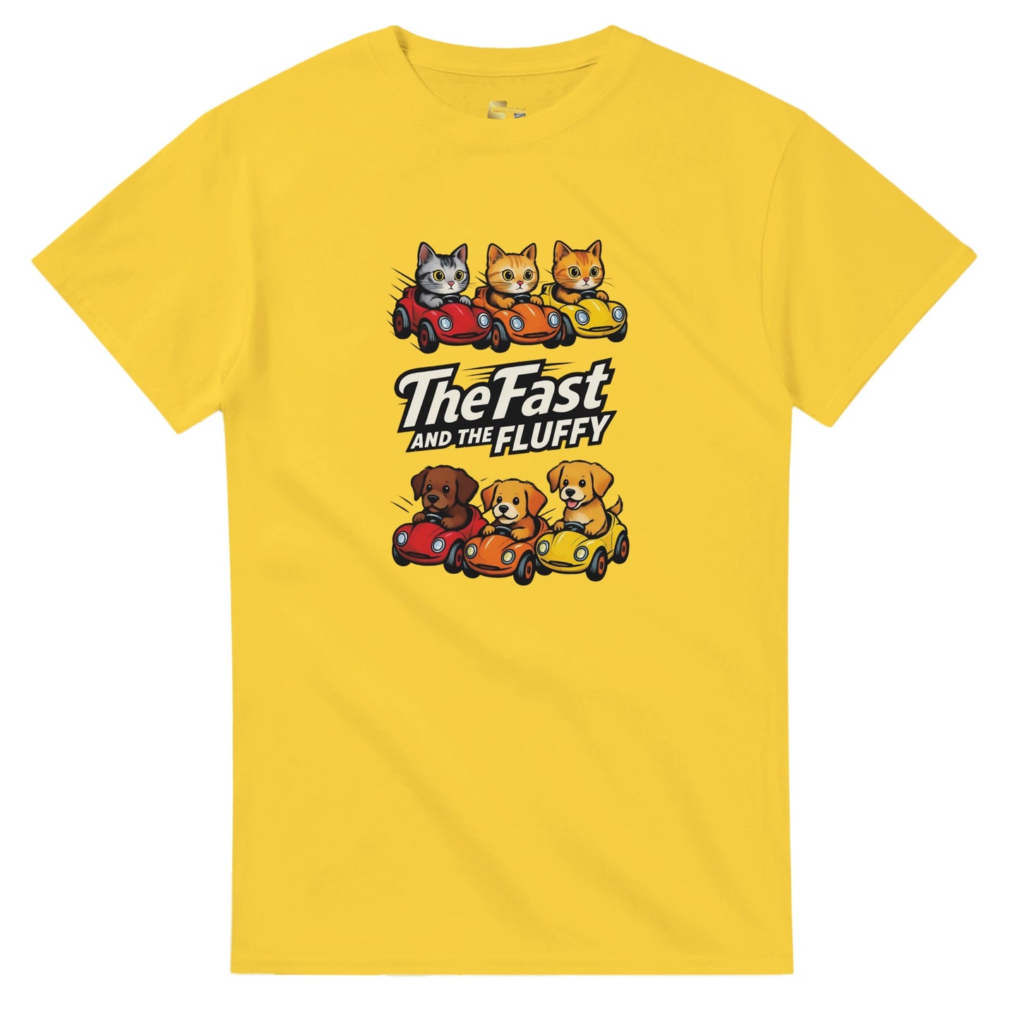 The Fast and The Fluffy graphic design on a Heavyweight T-shirt