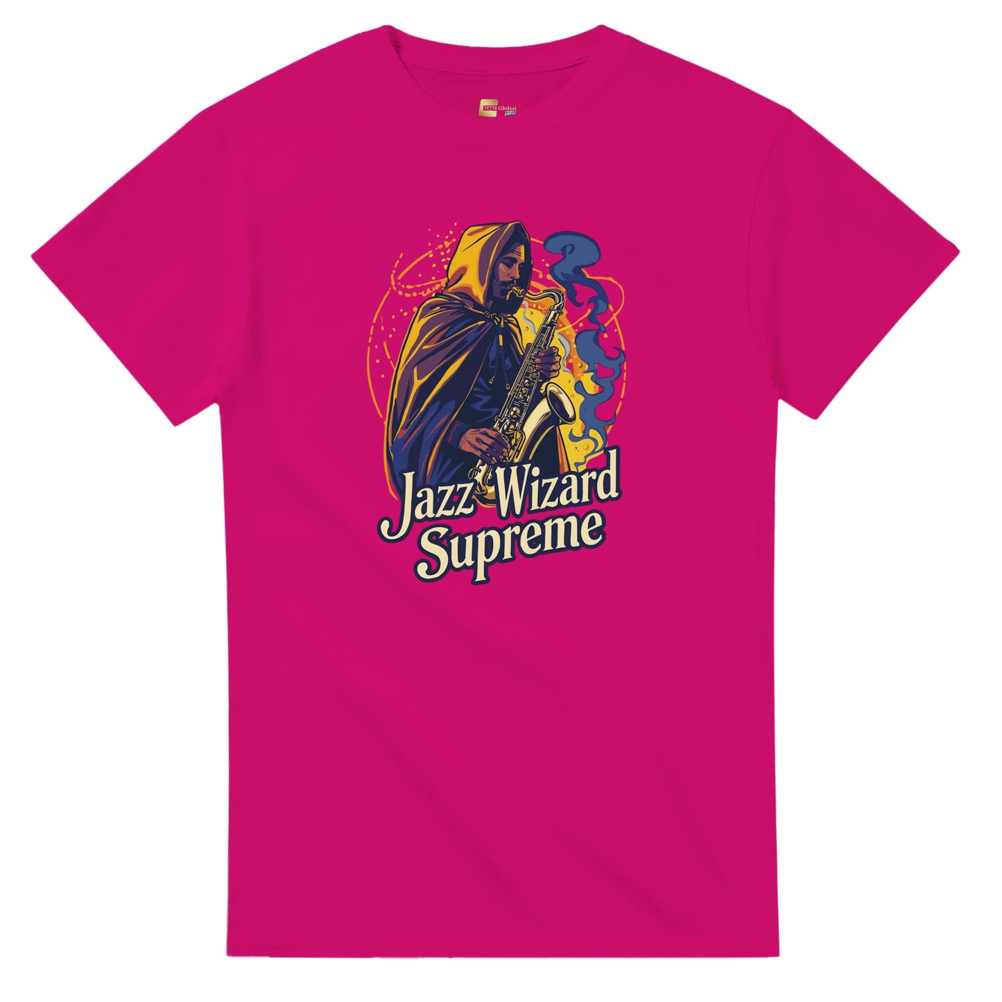 Jazz Wizard Supreme graphic design on a Heavyweight T-shirt