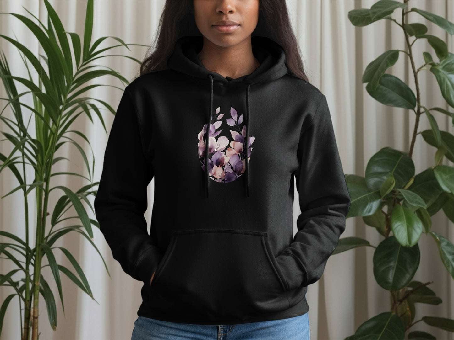 Floral Bouquet Design Women's Hoodie Fashionable Clothing