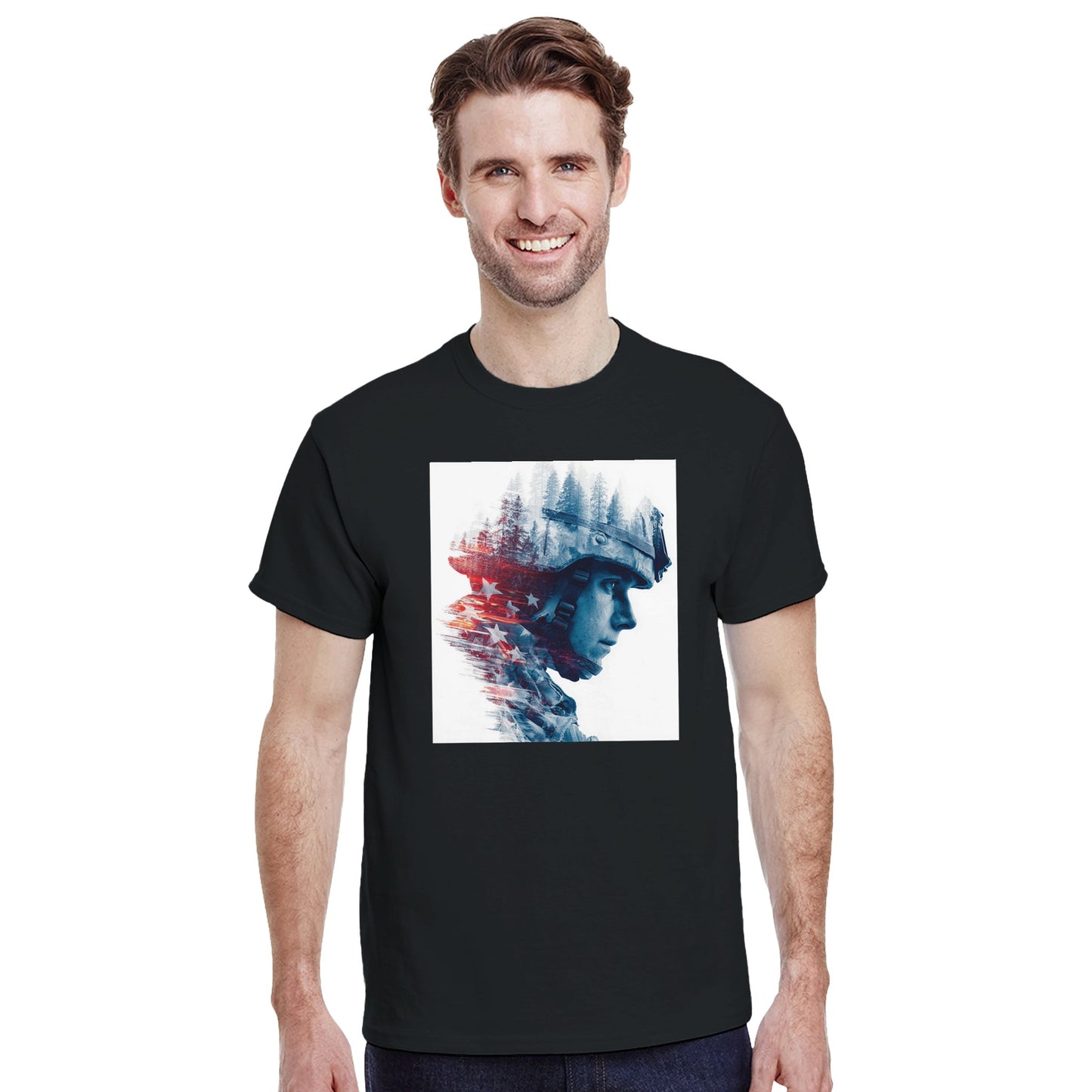 Patriotic Forest Spirit on a heavyweight t-shirt