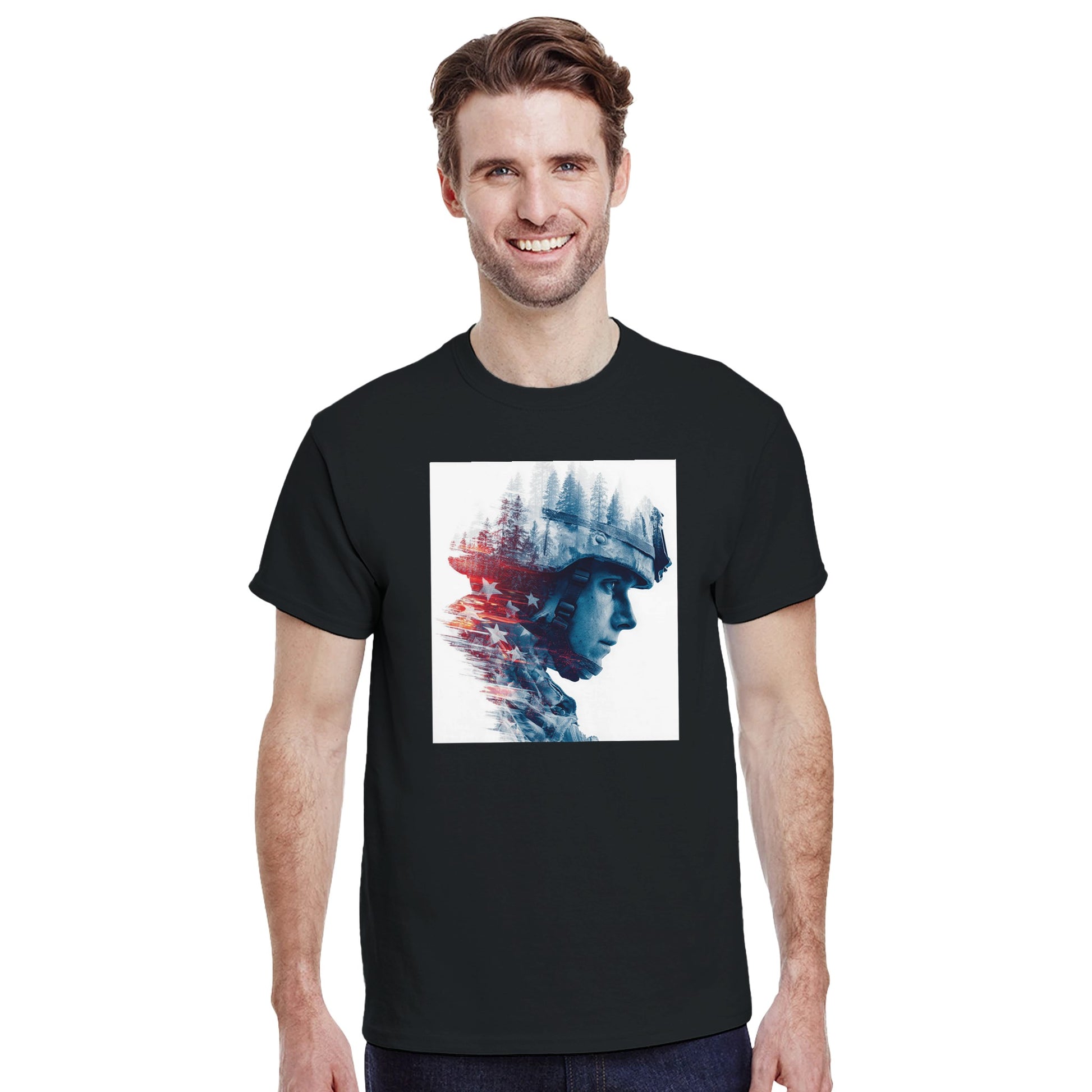 Patriotic Forest Spirit on a heavyweight t-shirt