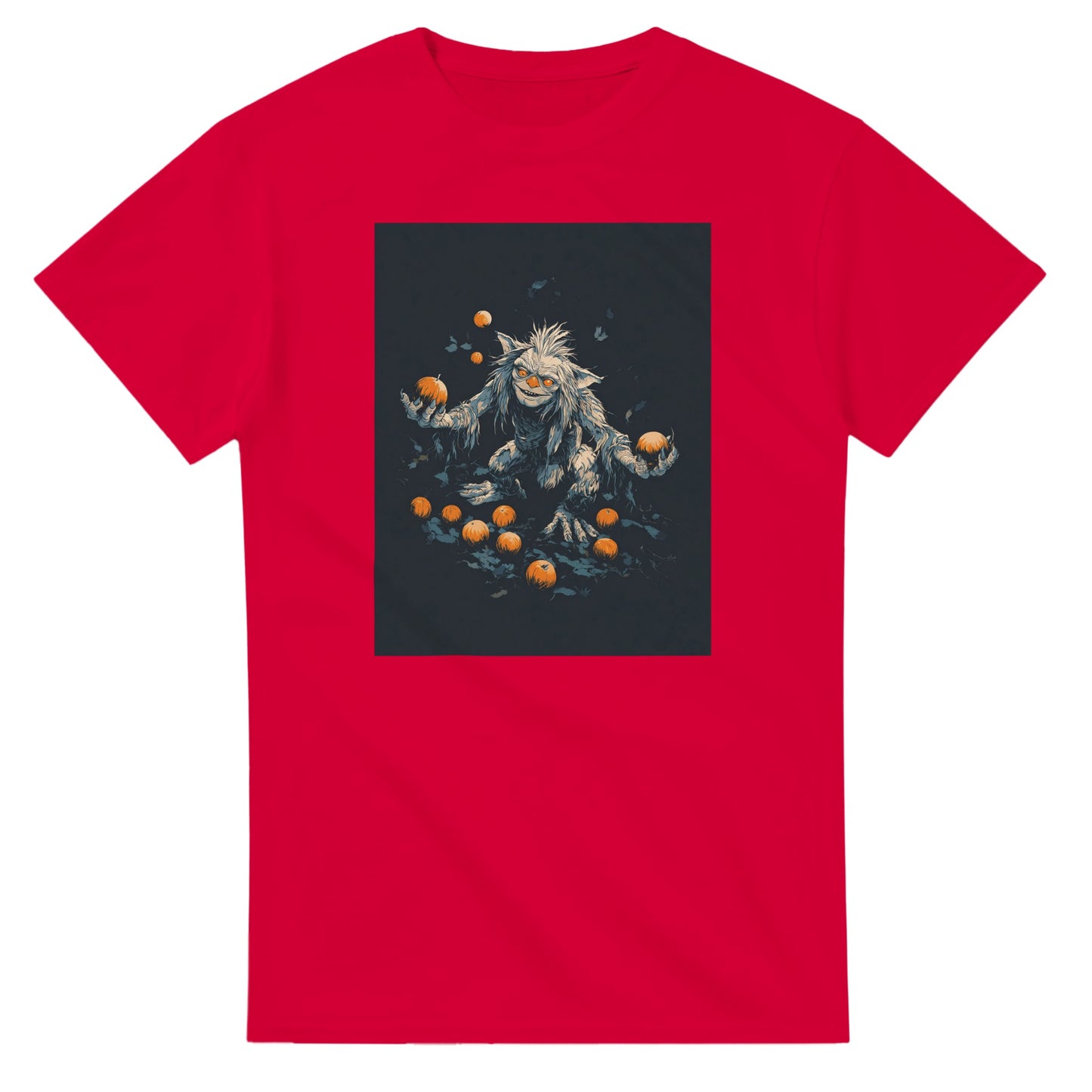Mischievous Pumpkin Goblin on a Heavyweight T-shirt