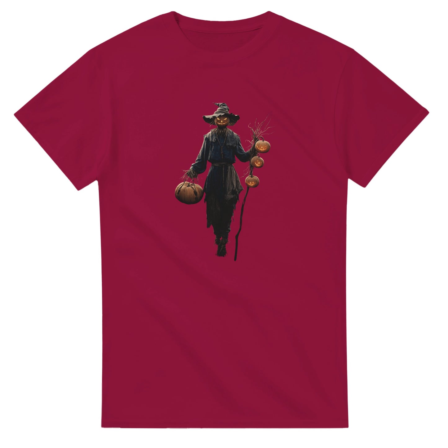 Spooky Scarecrow Jack-O'-Lantern on a Heavyweight T-shirt