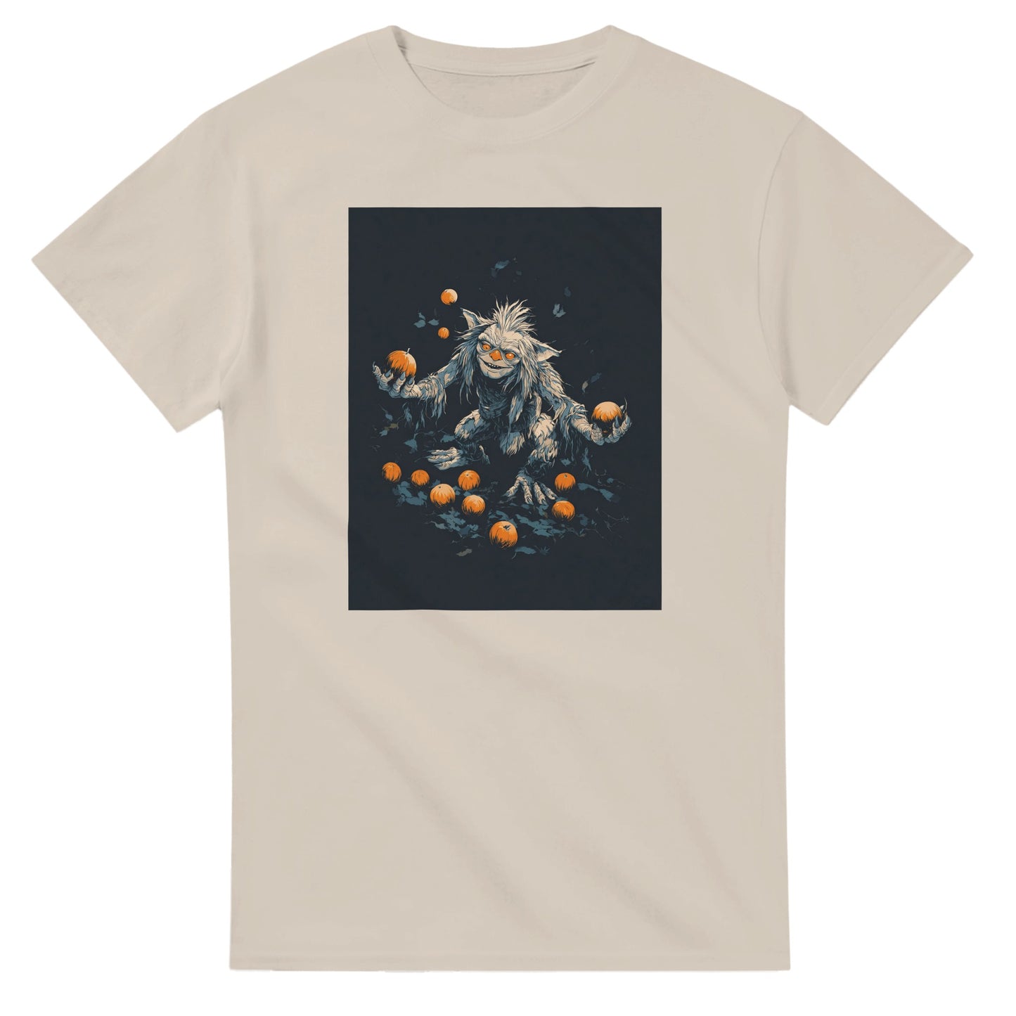 Mischievous Pumpkin Goblin on a Heavyweight T-shirt