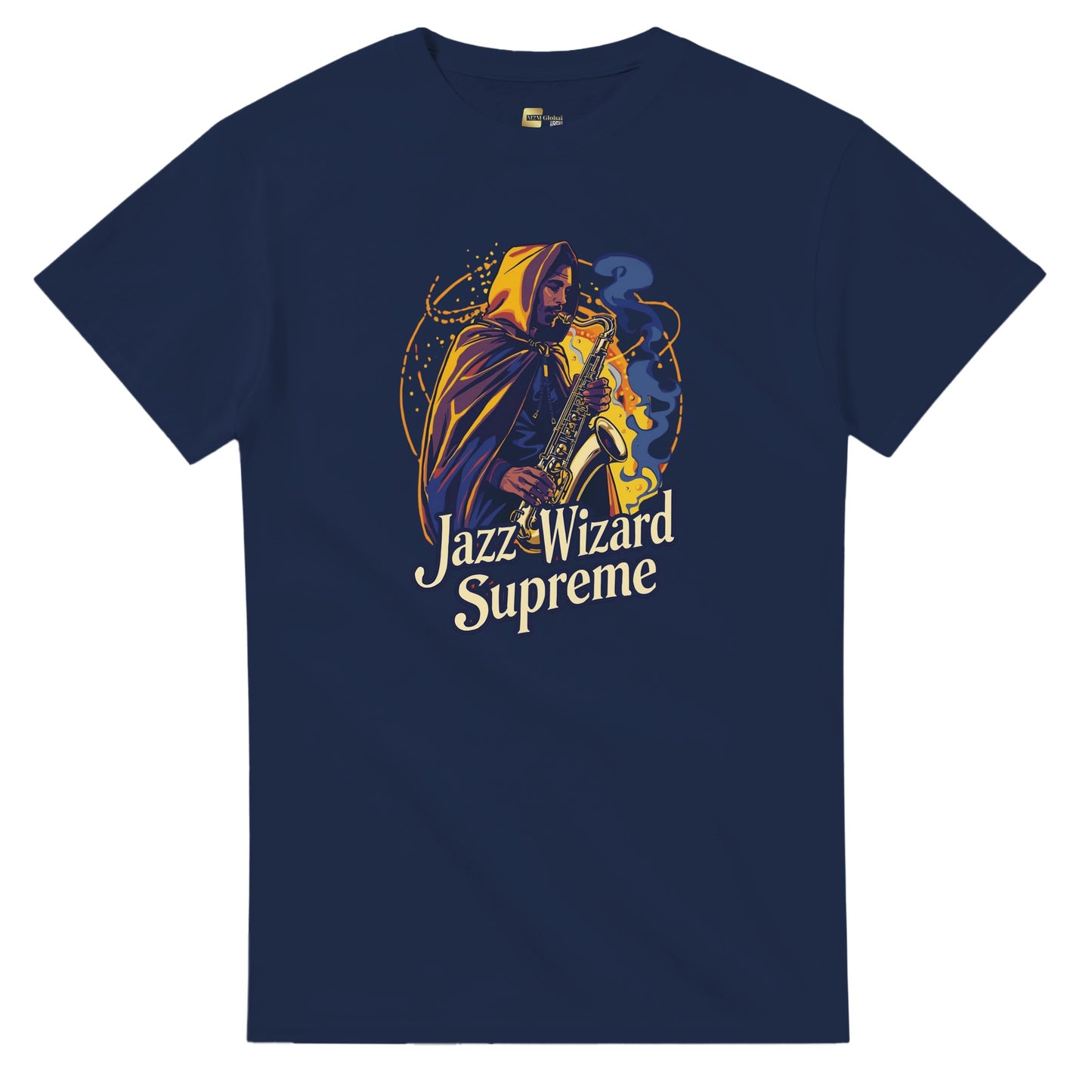 Jazz Wizard Supreme graphic design on a Heavyweight T-shirt