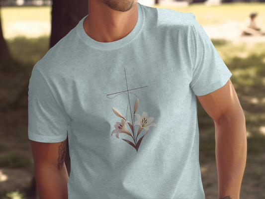 Elegant Sacred Cross Lilies Spiritual Design product type