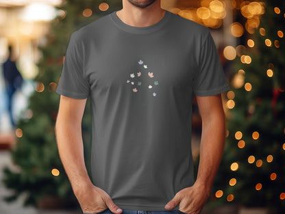 Festive Holiday Tree with Butterflies Graphic T-shirt