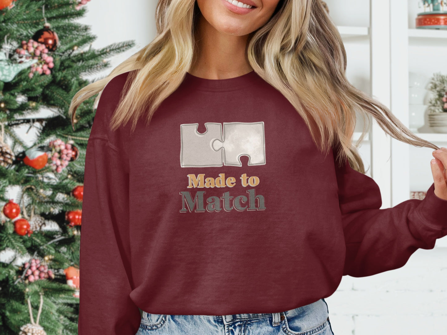 Made to Match Puzzle Piece Design Sweatshirt