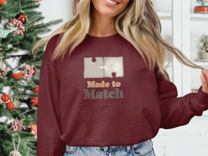 Made to Match Puzzle Piece Design Sweatshirt