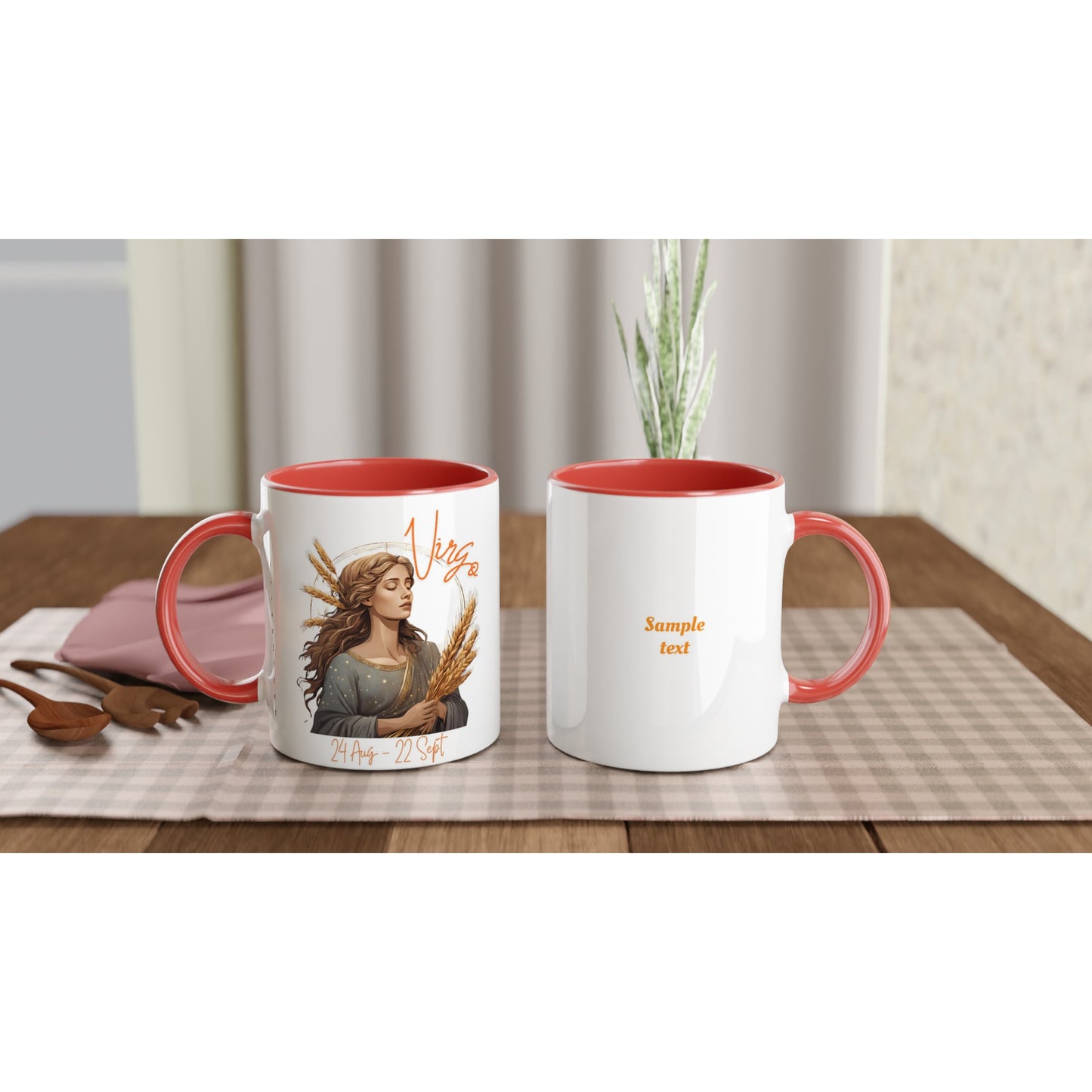 Virgo Harvester on an 11oz Ceramic Mug with Color Inside