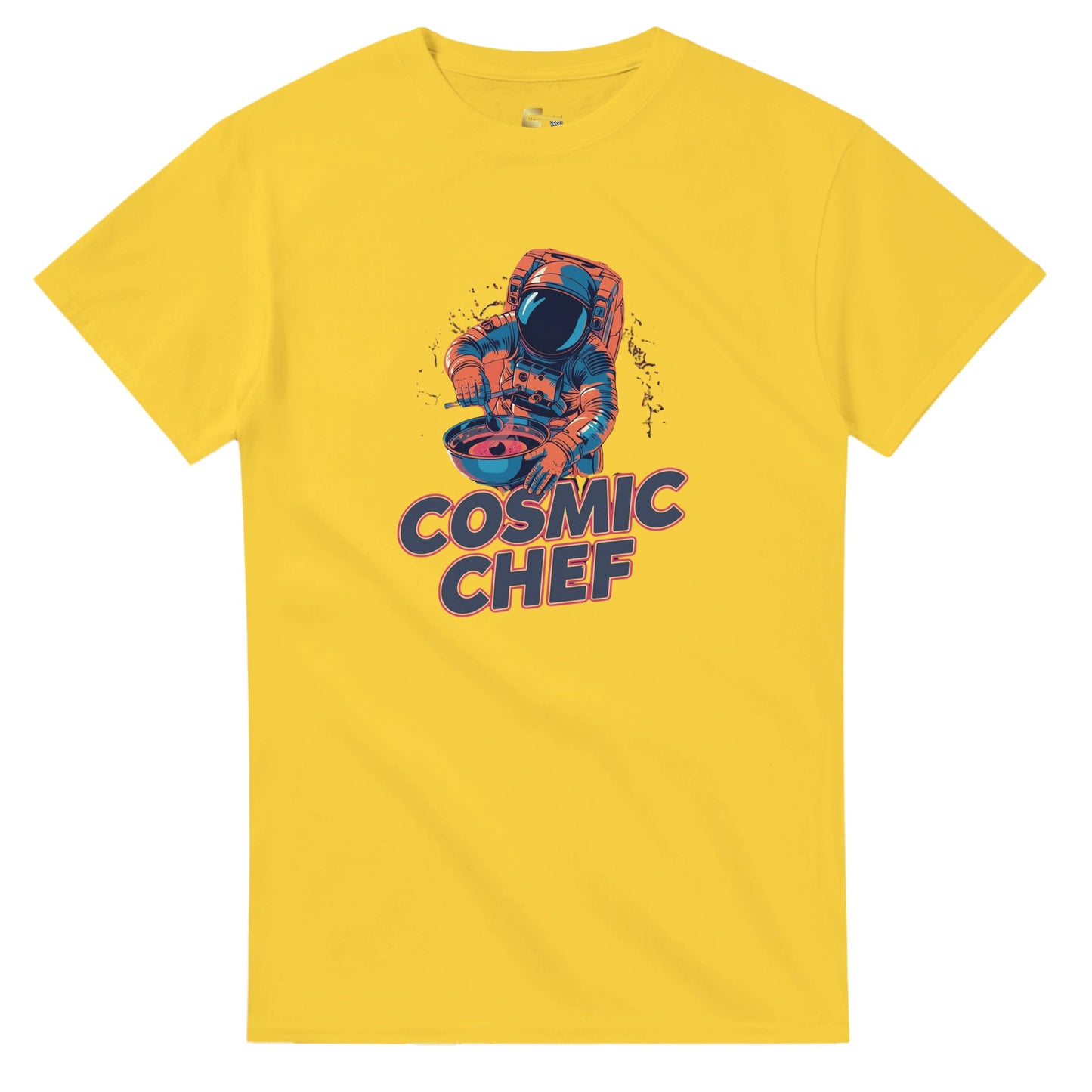 Cosmic Chef Astronaut graphic design on a Heavyweight T-shirt