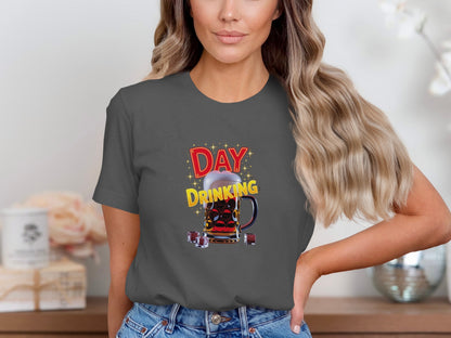 Day Drinking Graphic Casual T-shirt for Fun Occasions