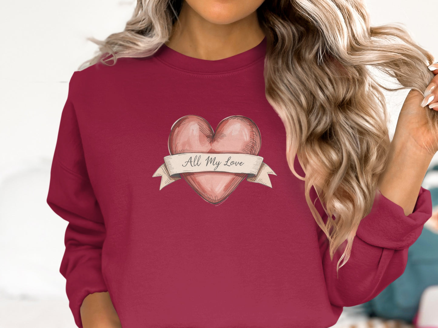 All My Love Heart Graphic Women's Long Sleeve Shirt