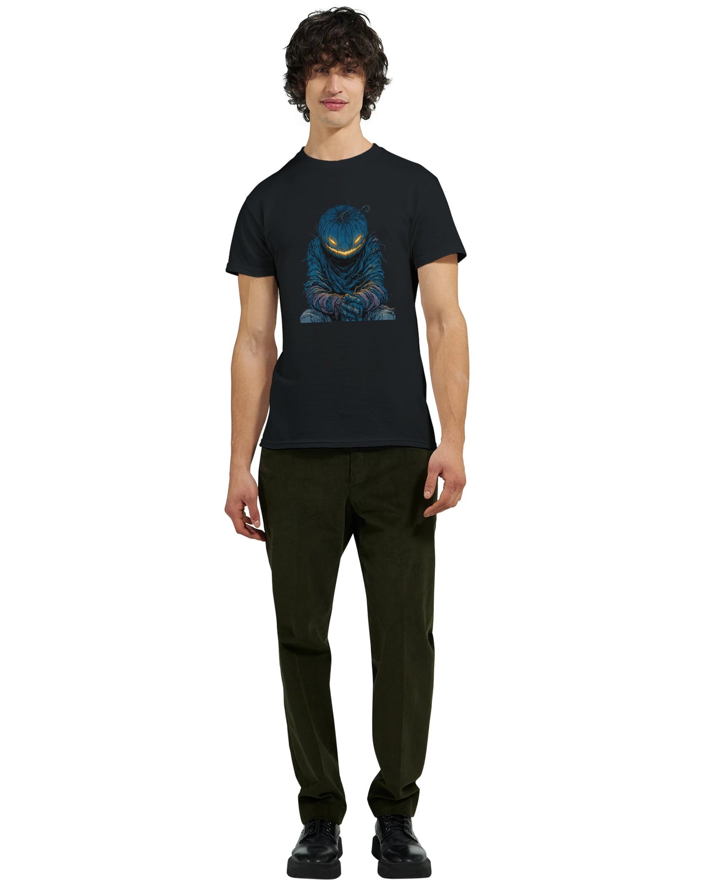 Midnight Jack-o'-Lantern on a Heavyweight T-shirt