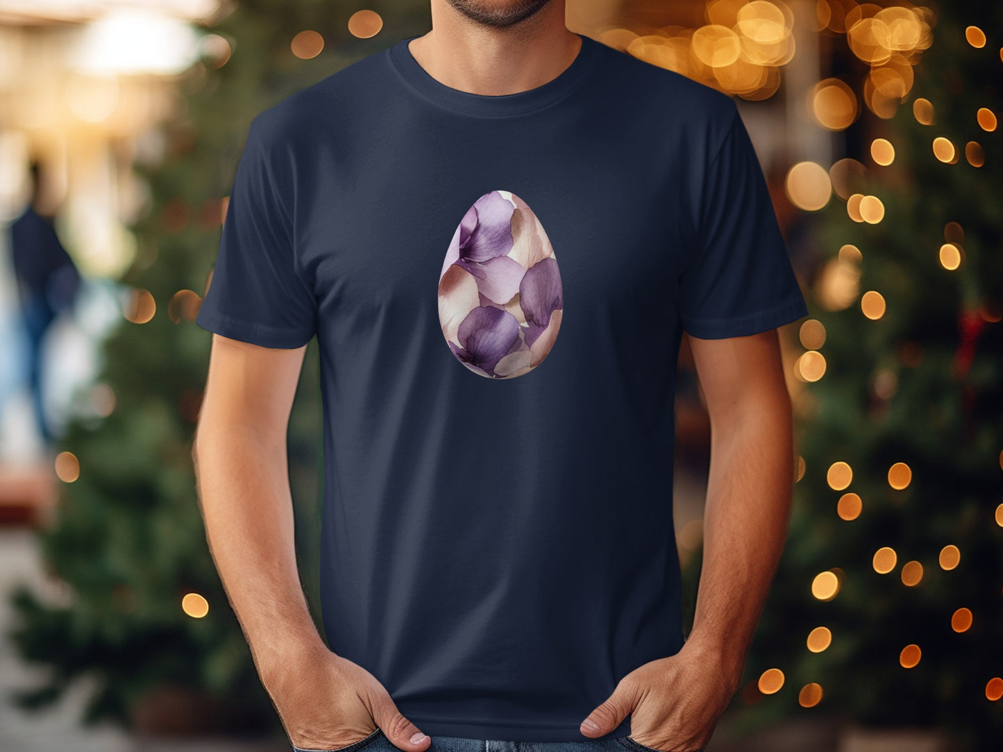 Easter Egg Purple Floral Design Unique Shirt