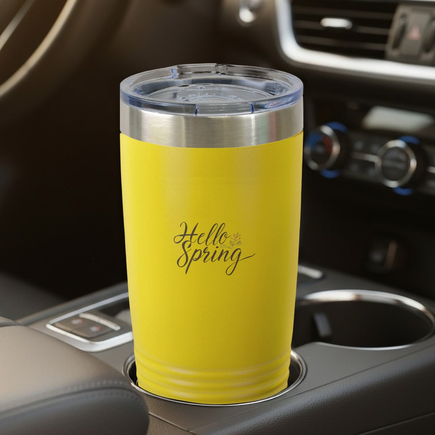 Hello Spring Yellow Travel Tumbler for Beverages