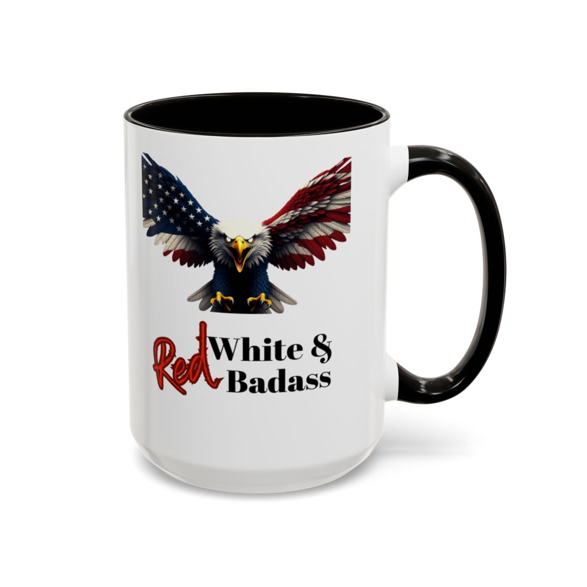 Red White & Badass Patriotic Eagle Coffee Mug