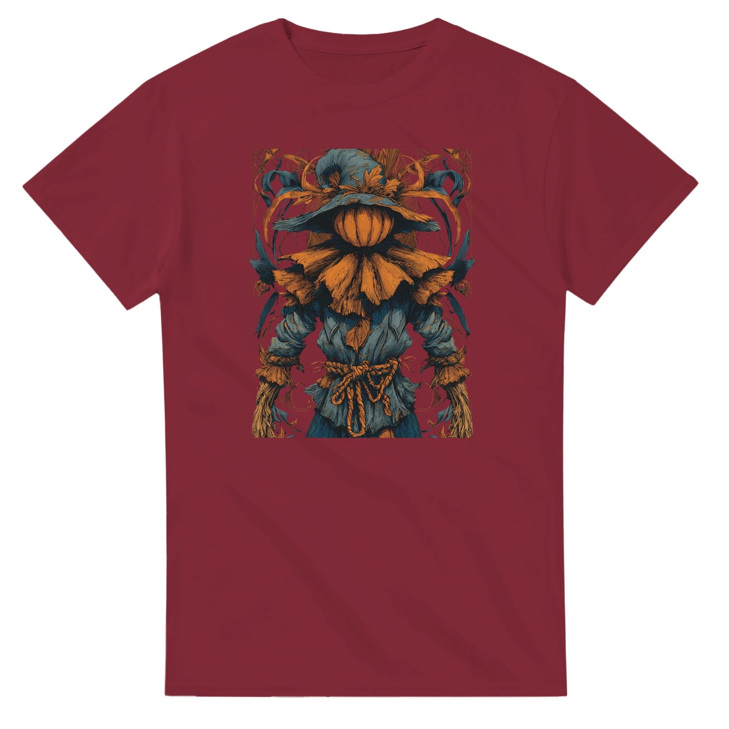 Autumn Harvest Scarecrow on a Heavyweight T-shirt