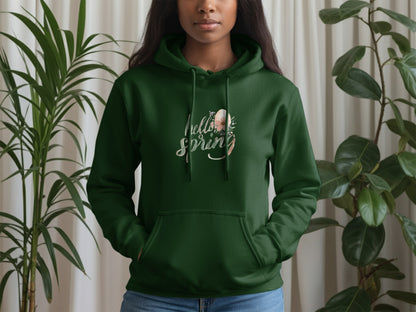 Hello Spring Graphic Design Hooded Sweatshirt
