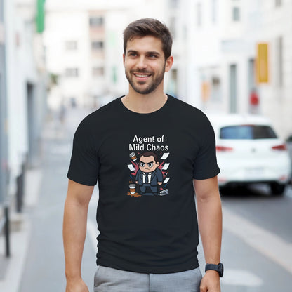 Agent of Mild Chaos graphic design on a Heavyweight T-shirt