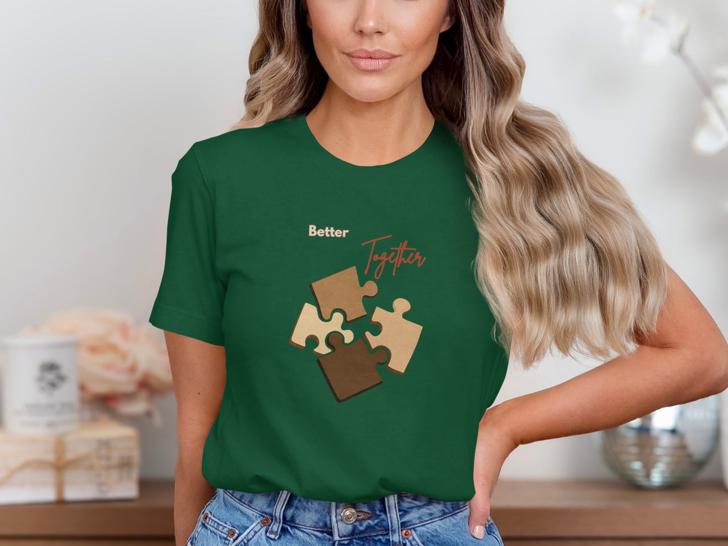 Better Together Puzzle Pieces Graphic T-Shirt