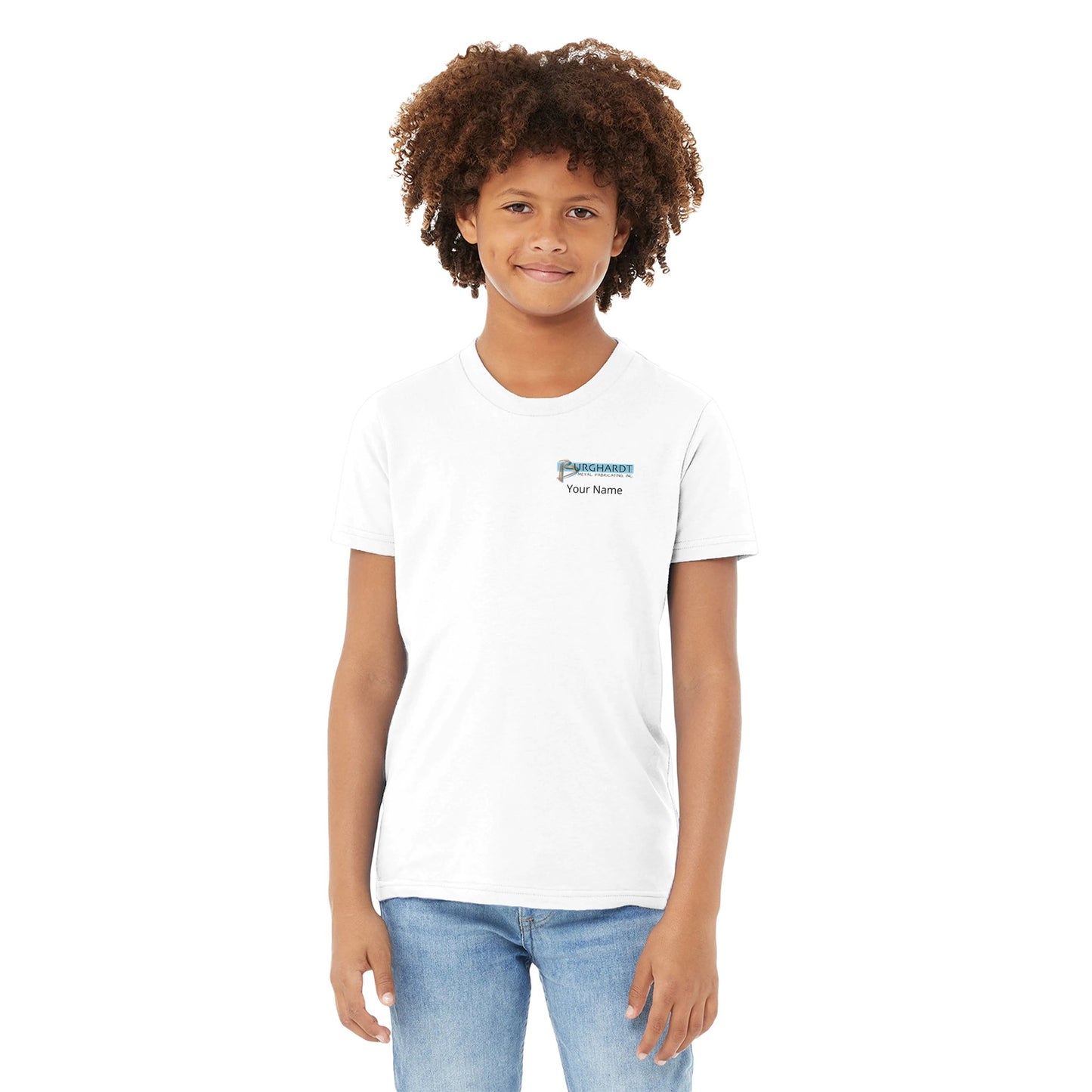 Burghardt Metal Fabricating, Inc., logo on a Premium Kids T-shirt
