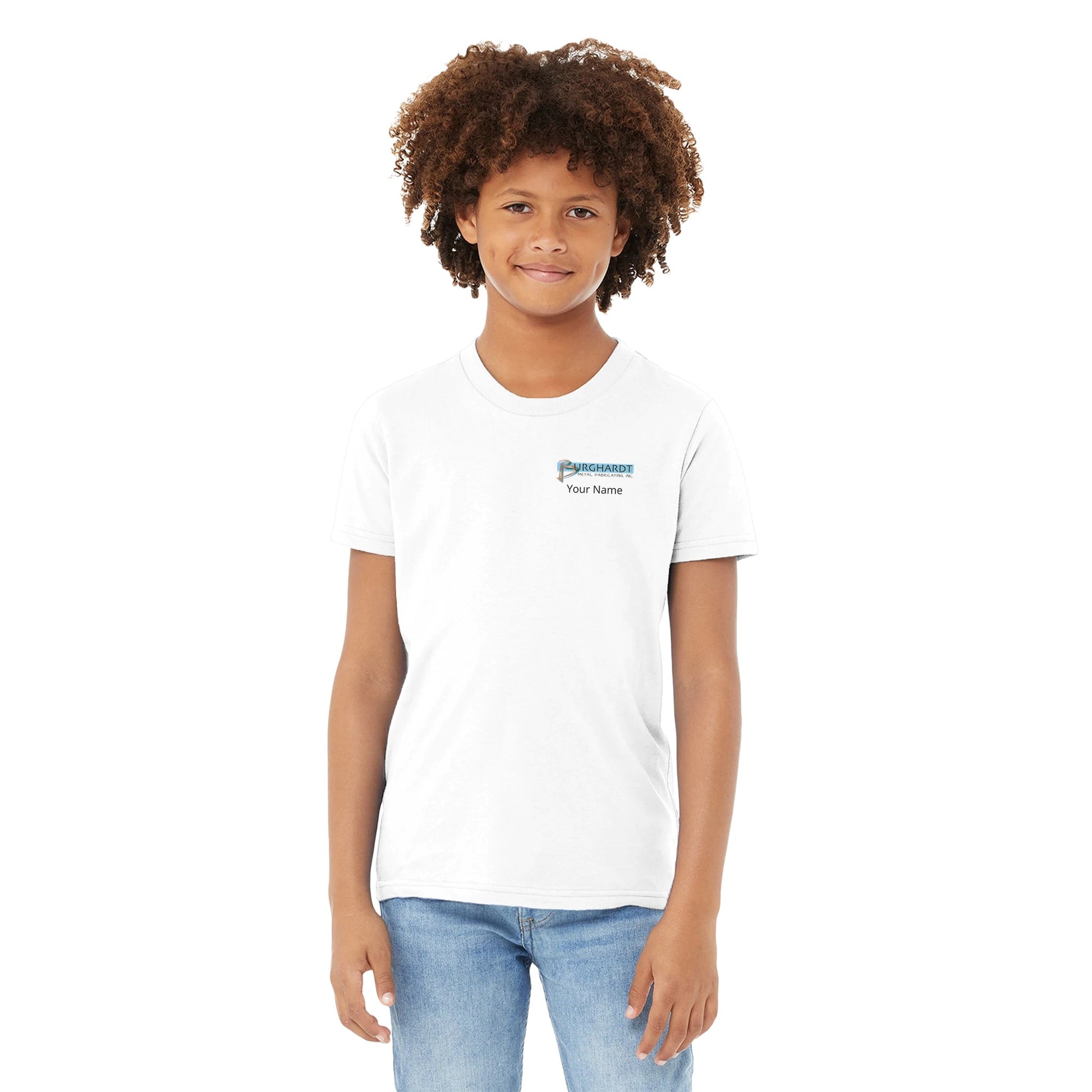 Burghardt Metal Fabricating, Inc., logo on a Premium Kids T-shirt