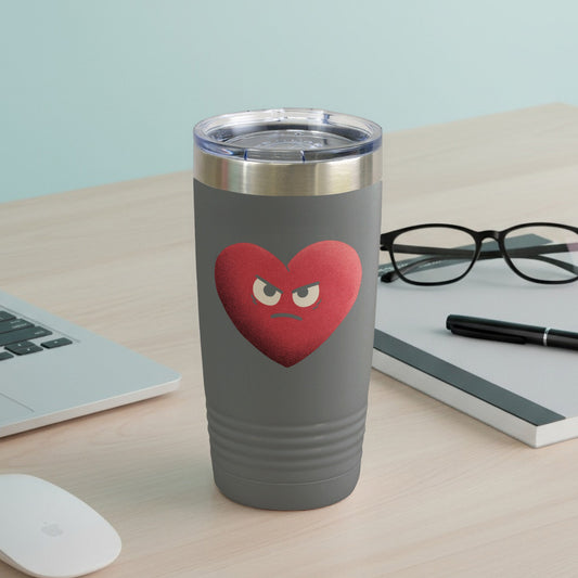 Angry Heart Face Travel Tumbler Perfect for Busy Days