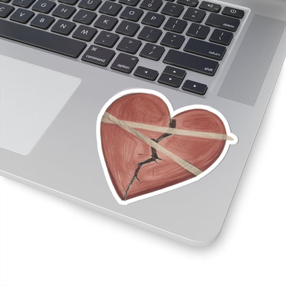 Broken Heart Laptop Sticker with Artistic Design