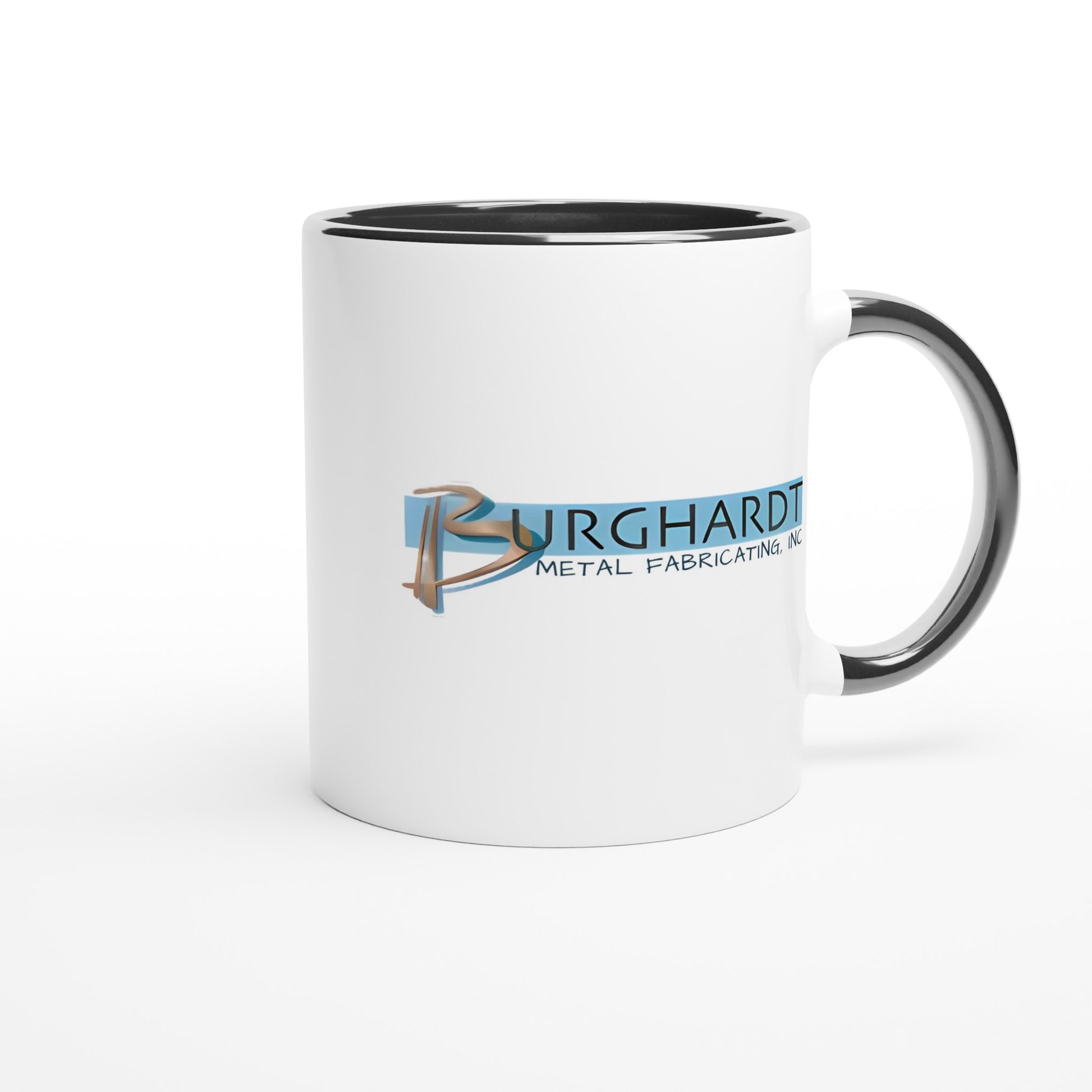 Burghardt Metal Fabricating, inc., logo on an 11oz Ceramic Mug