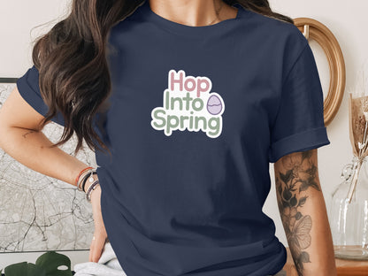 Hop Into Spring Easter Egg Graphic Navy product type
