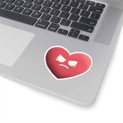 Angry Heart Face Laptop Sticker for Your Device
