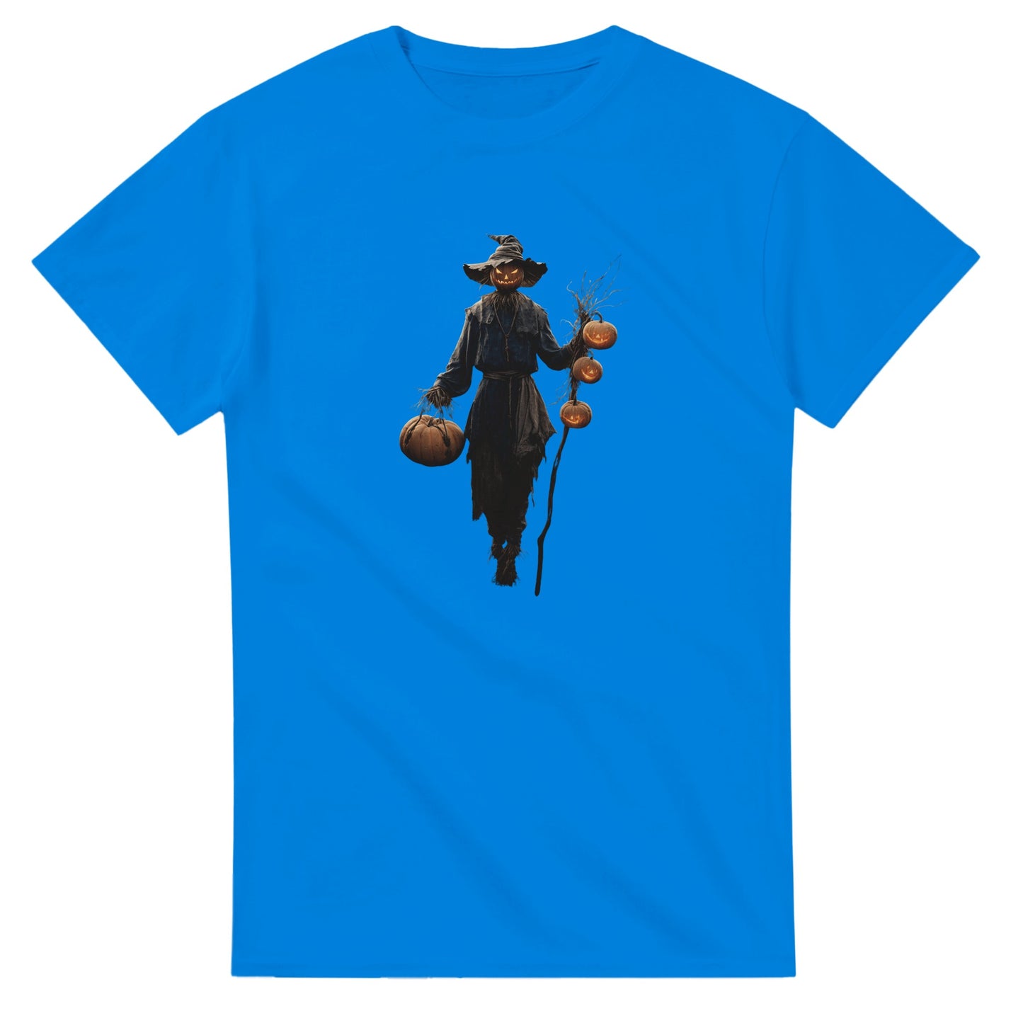 Spooky Scarecrow Jack-O'-Lantern on a Heavyweight T-shirt