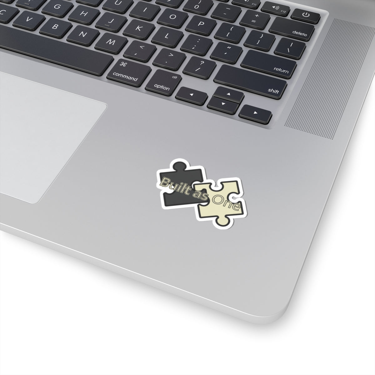 Built as One Puzzle Piece Design Sticker