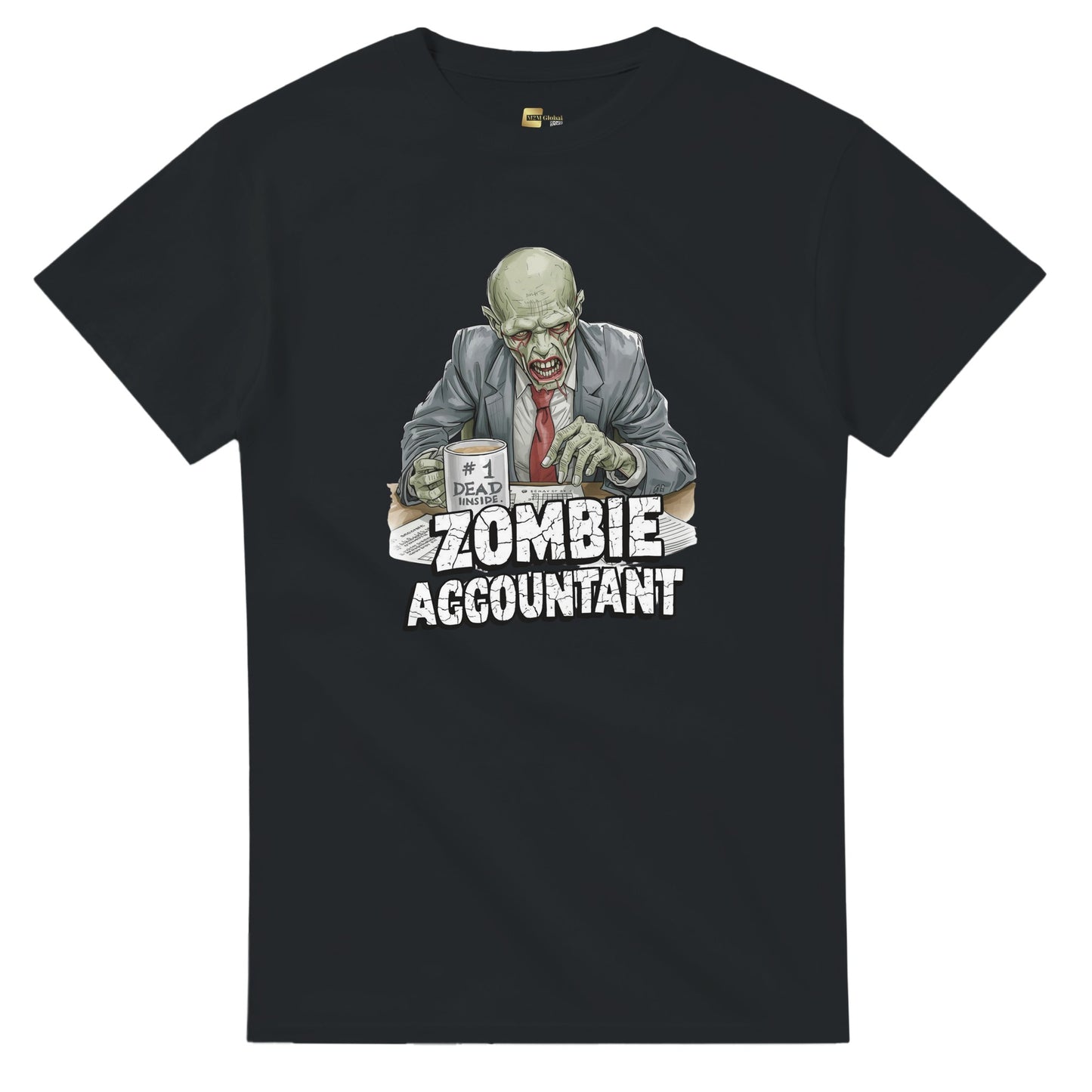 Zombie Accountant graphic design on a Heavyweight T-shirt