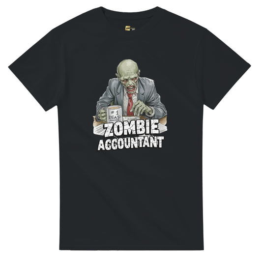 Zombie Accountant graphic design on a Heavyweight T-shirt