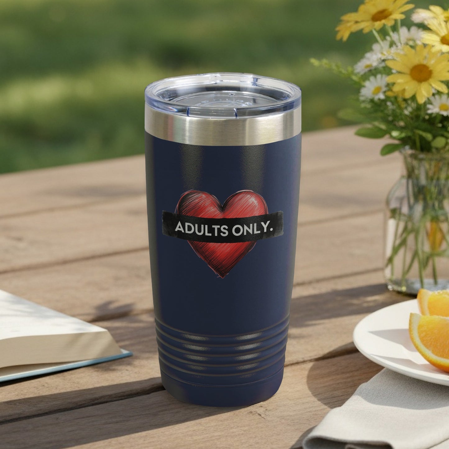 Adults Only Heart Design Insulated Tumbler Cup