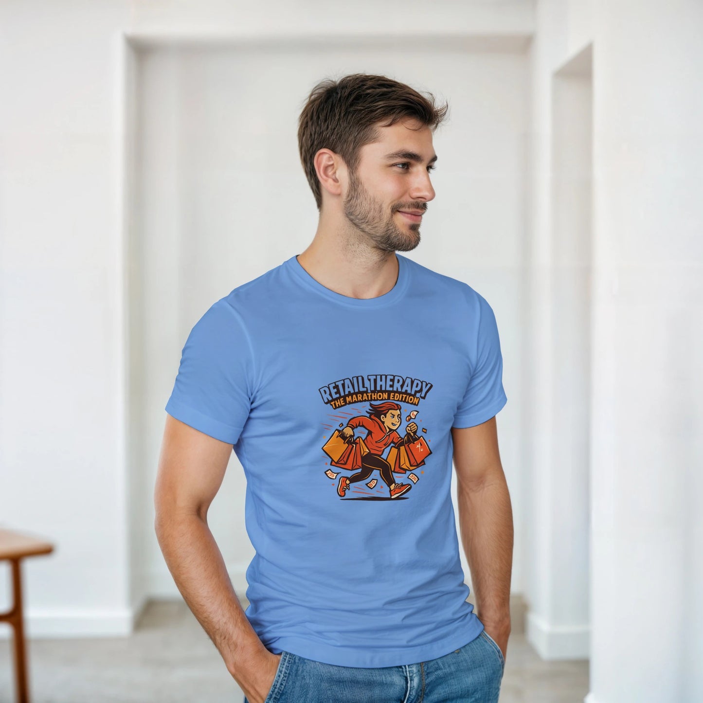 Retail Therapy Marathon Edition heavyweight t-shirt mockup