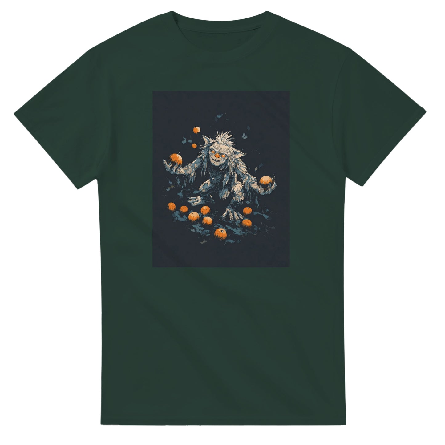 Mischievous Pumpkin Goblin on a Heavyweight T-shirt