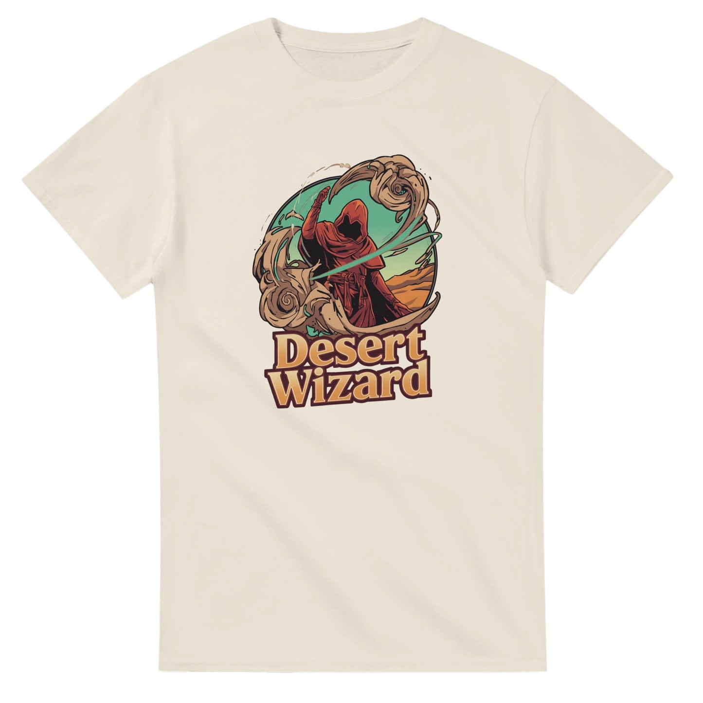 Mystic Desert Wizard graphic design on a Heavyweight T-shirt